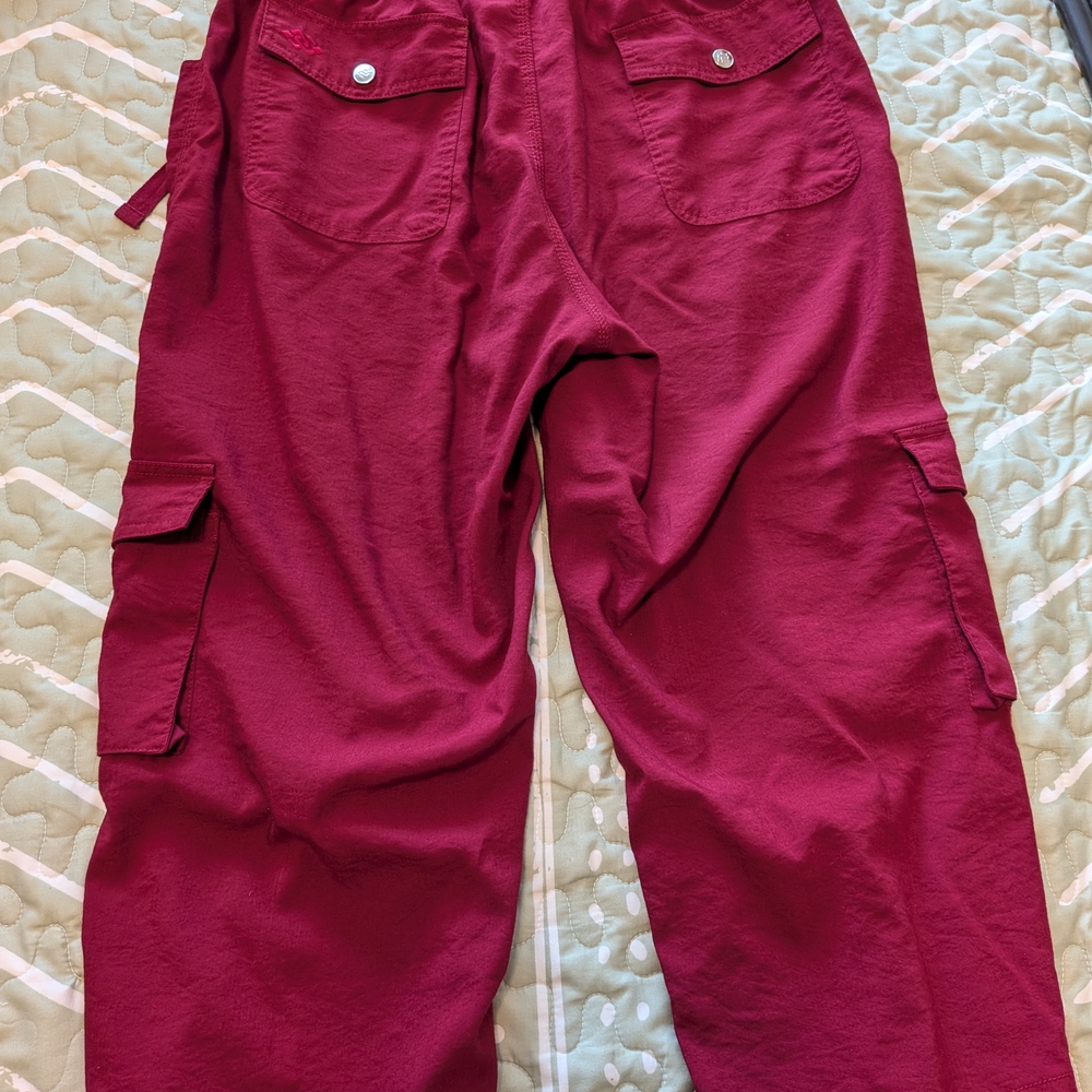 MoFiz Women's Cargo Capris Hiking Pants Lightweight Quick Dry Outdoor Large - Picture 3 of 4